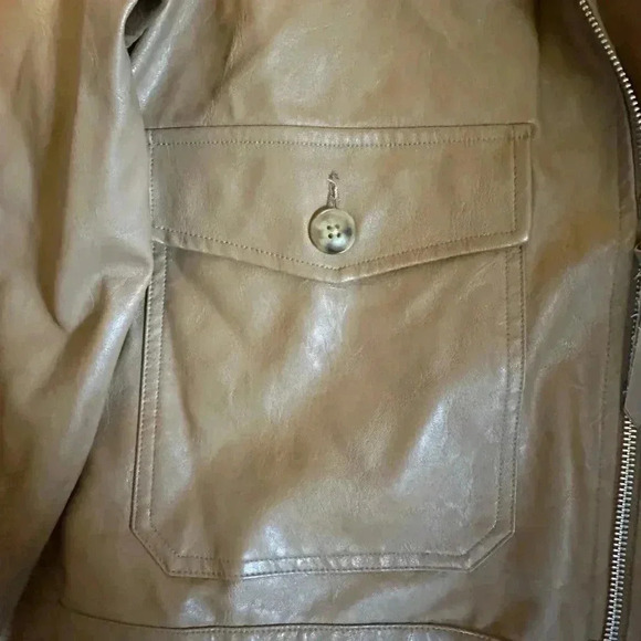 Universal Thread Brown Faux Leather Zip Up Jacket Size‎ Medium - Picture 9 of 10